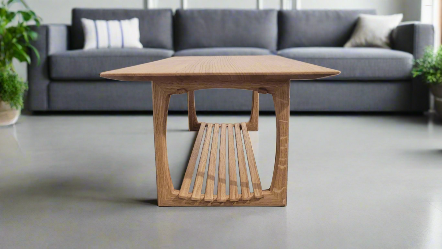 Solid oak coffee table, bespoke furniture